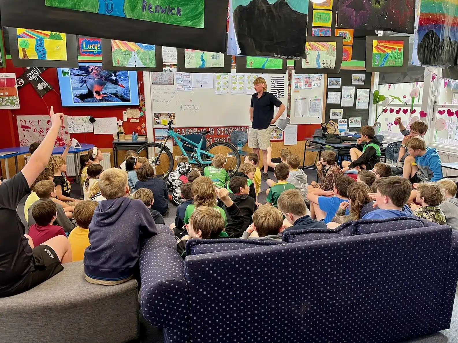 Marlborough Mountain Bike Champion Cam Anderson Visits Renwick School